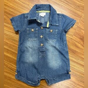 Mud Pie Classic Blue Denim Romper